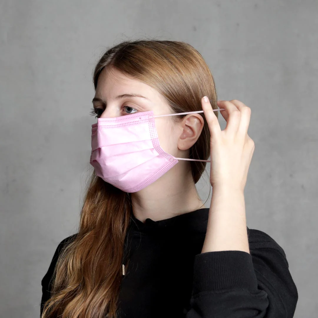 Máscara Descartável Protect Plus Type IIR Rosa Claro - Image 5