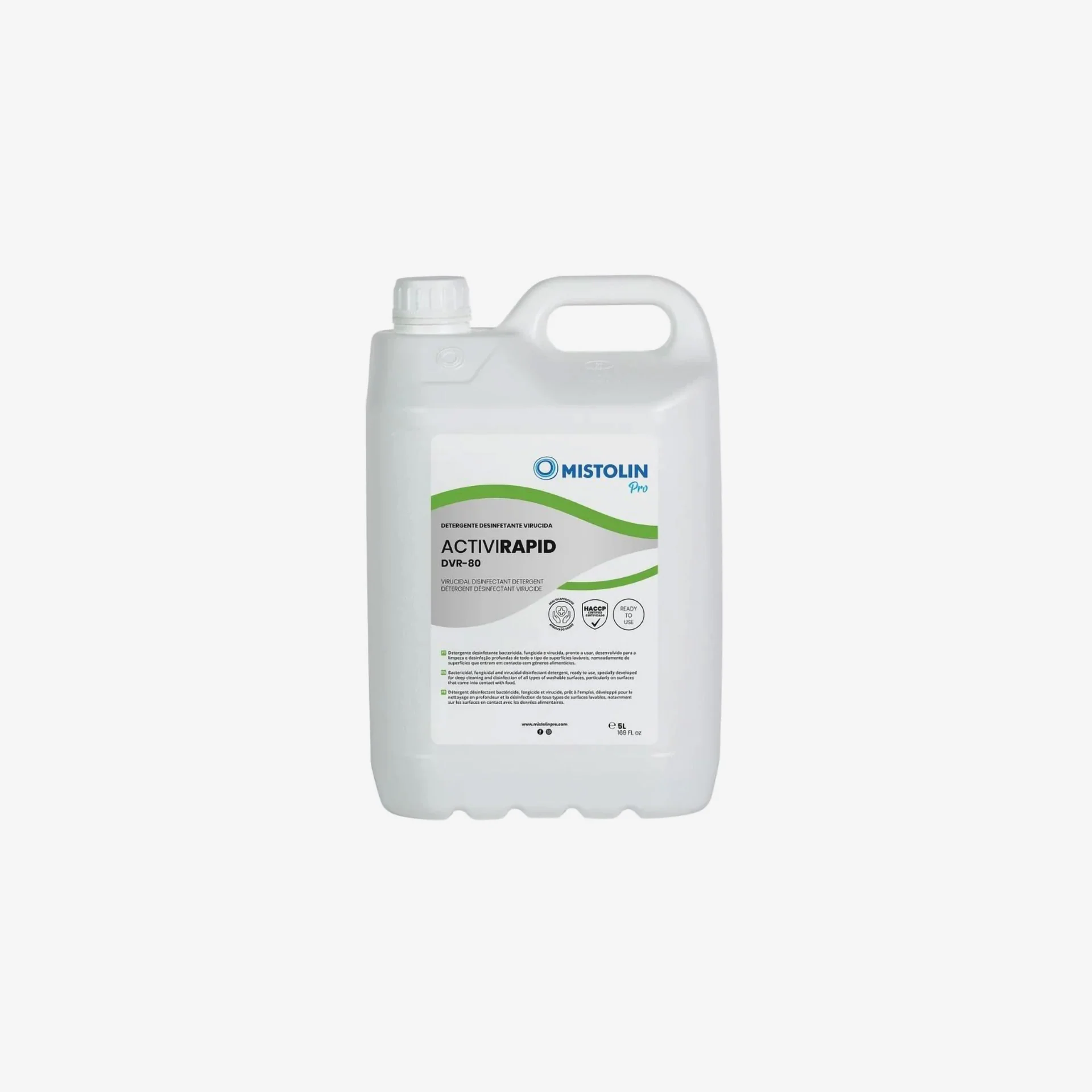 Mistolin ACTIVIRAPID DVR-80 Detergente Desinfetante Virucida 5L - Image 2
