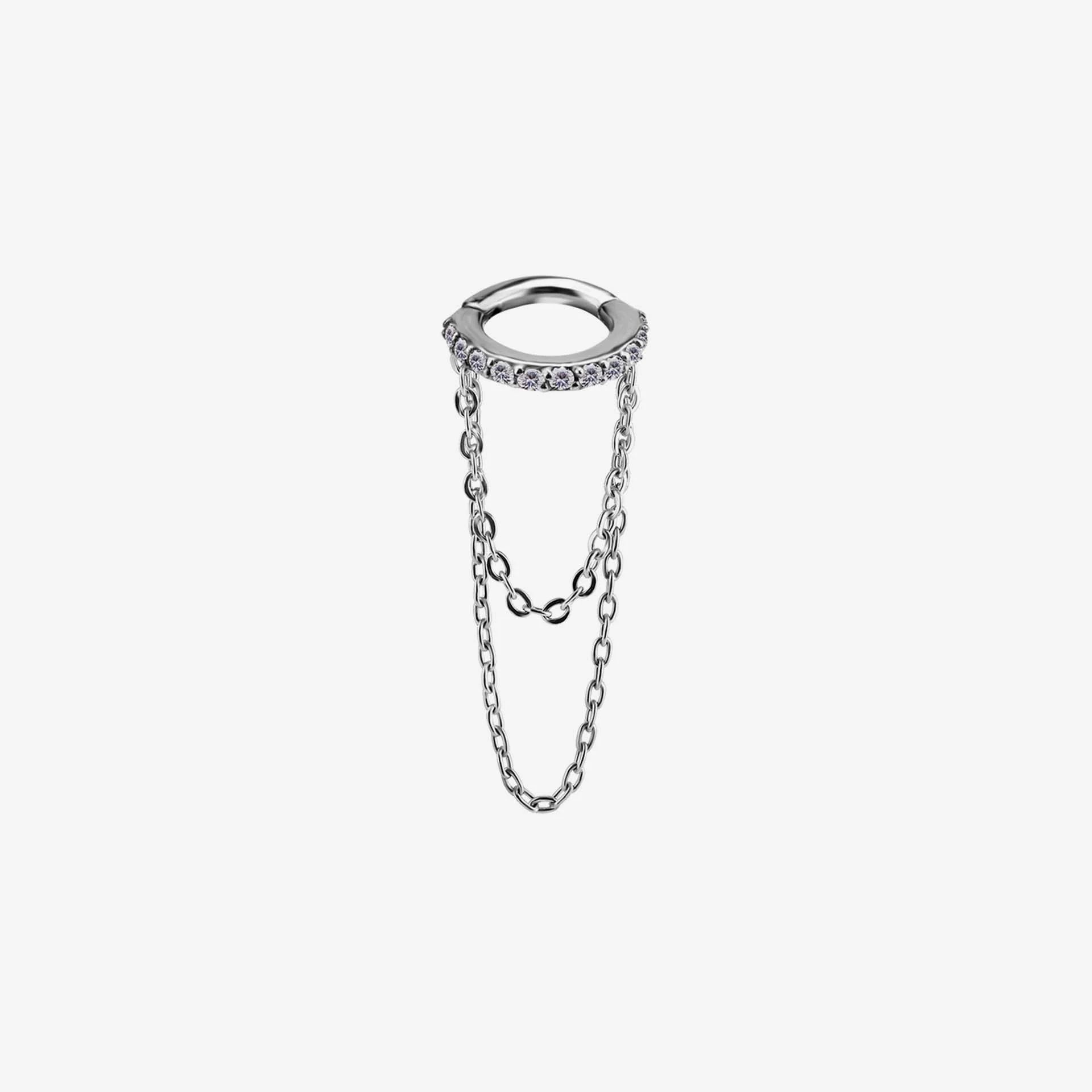 Piranha Argola Multi Crystals Chain Steel Basicline - Image 2