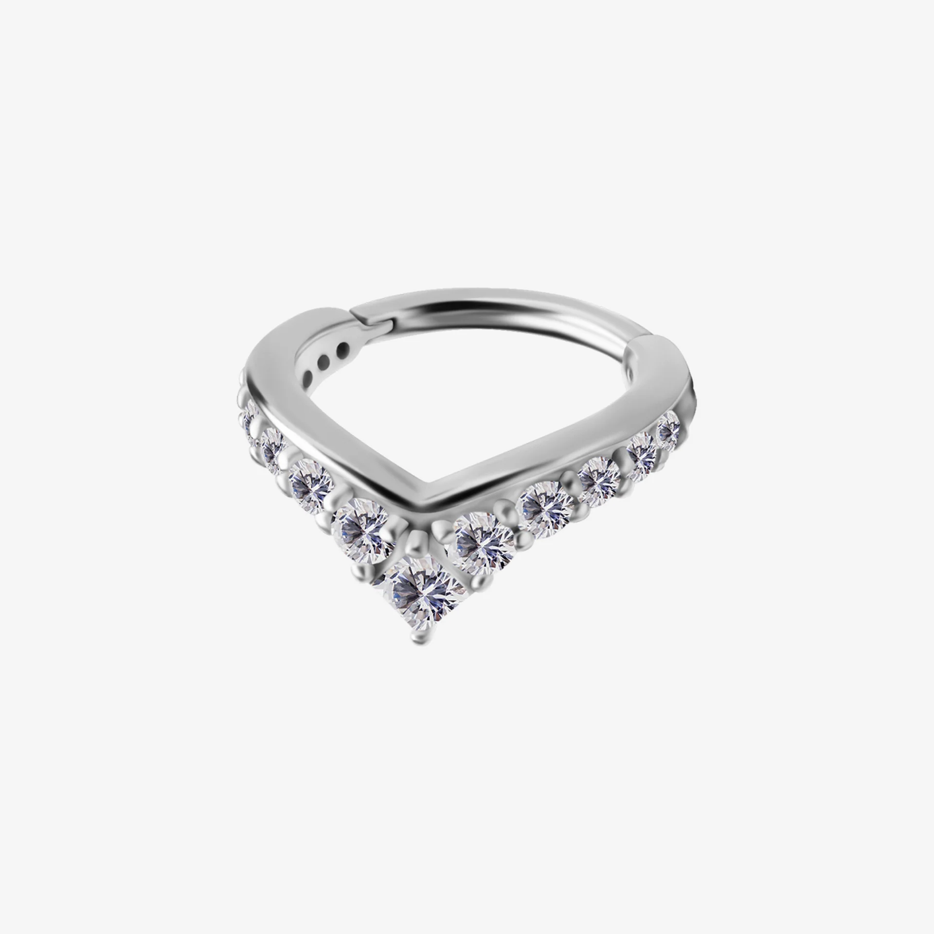 Piranha Argola Shiny Crown Clicker Steel Basicline - Image 3