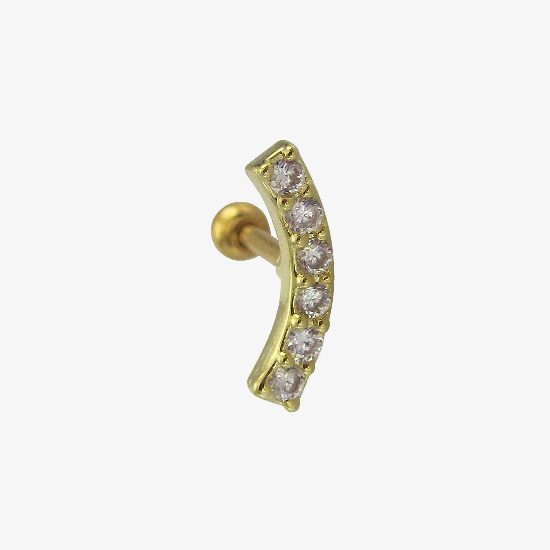 Piranha EarBarbell Bow 6 Crystals Steel Zirconline - Image 2