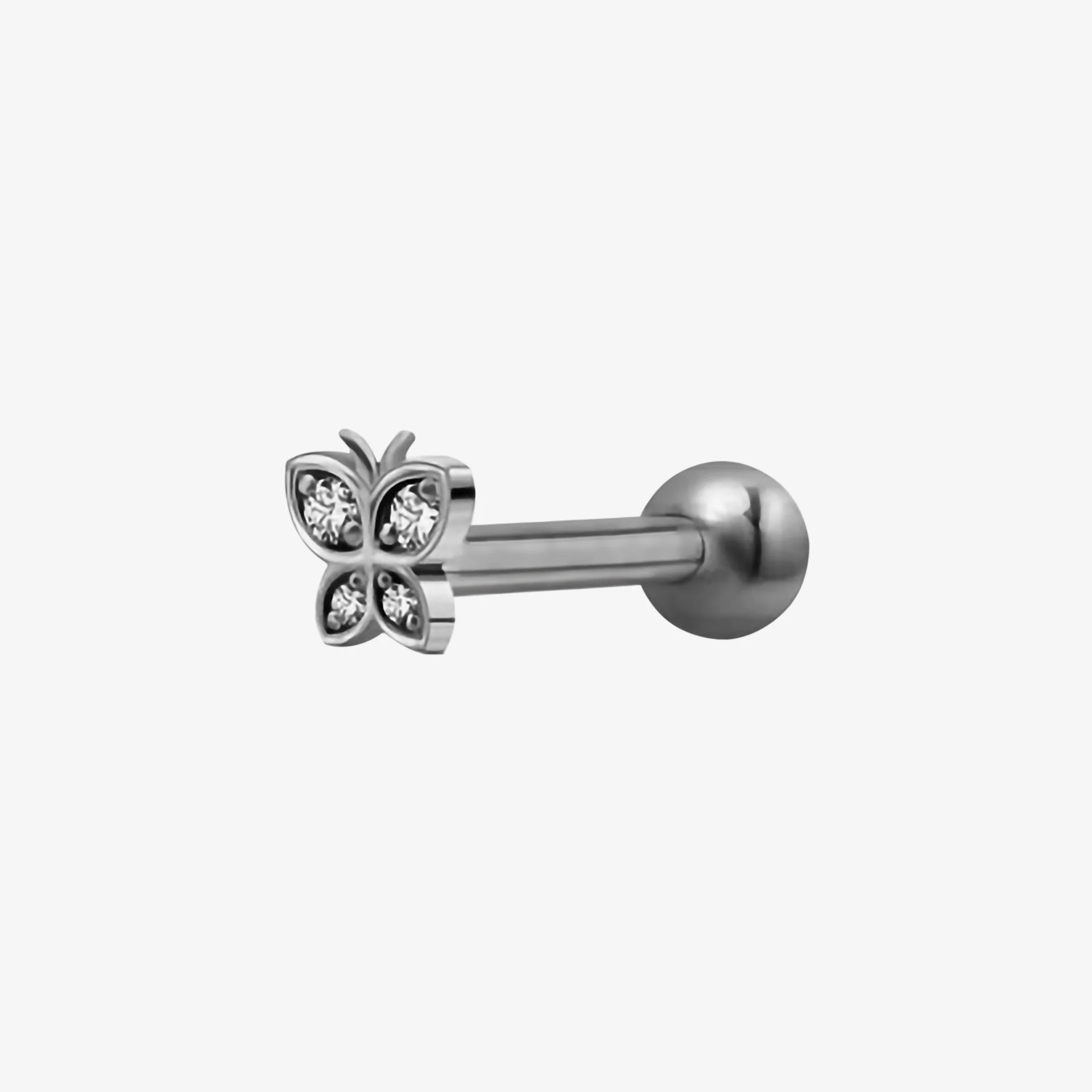 Piranha Earbarbell Butterfly Jewelled Steel Basicline - Image 2