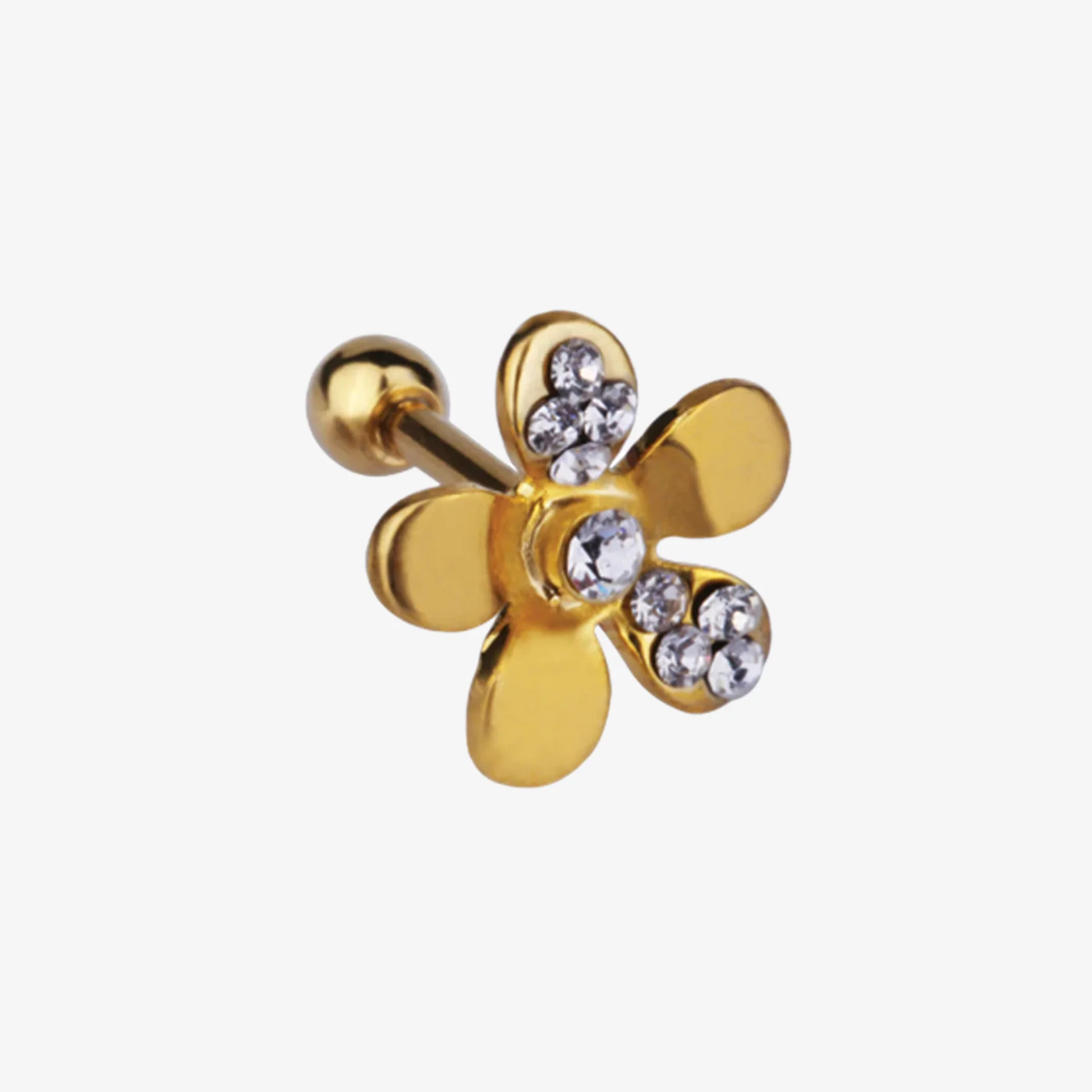 Piranha EarBarbell Flower Crystals Steel Zirconline - Image 2