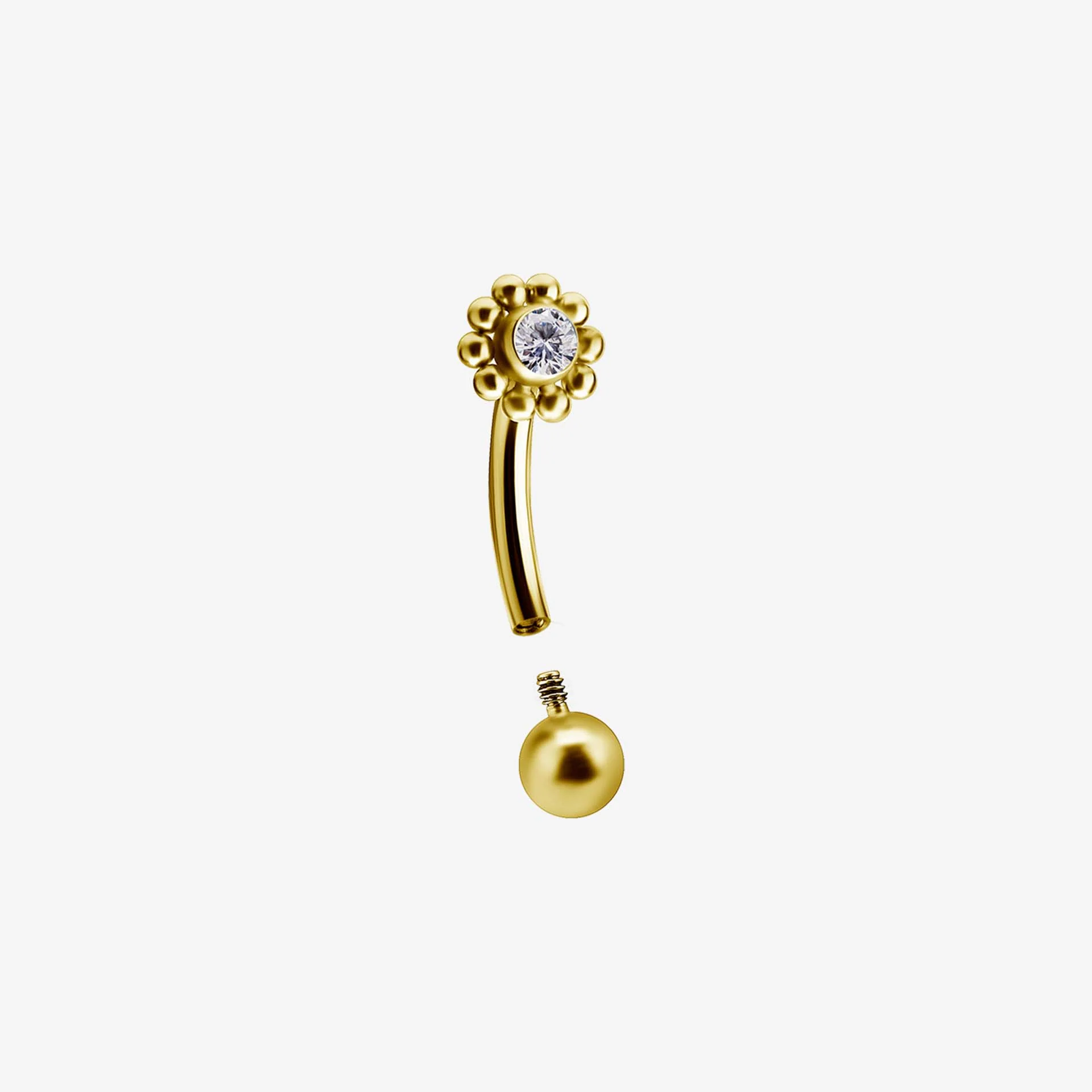Piranha Eyebrow Flower Crystal Steel Zirconline - Image 2
