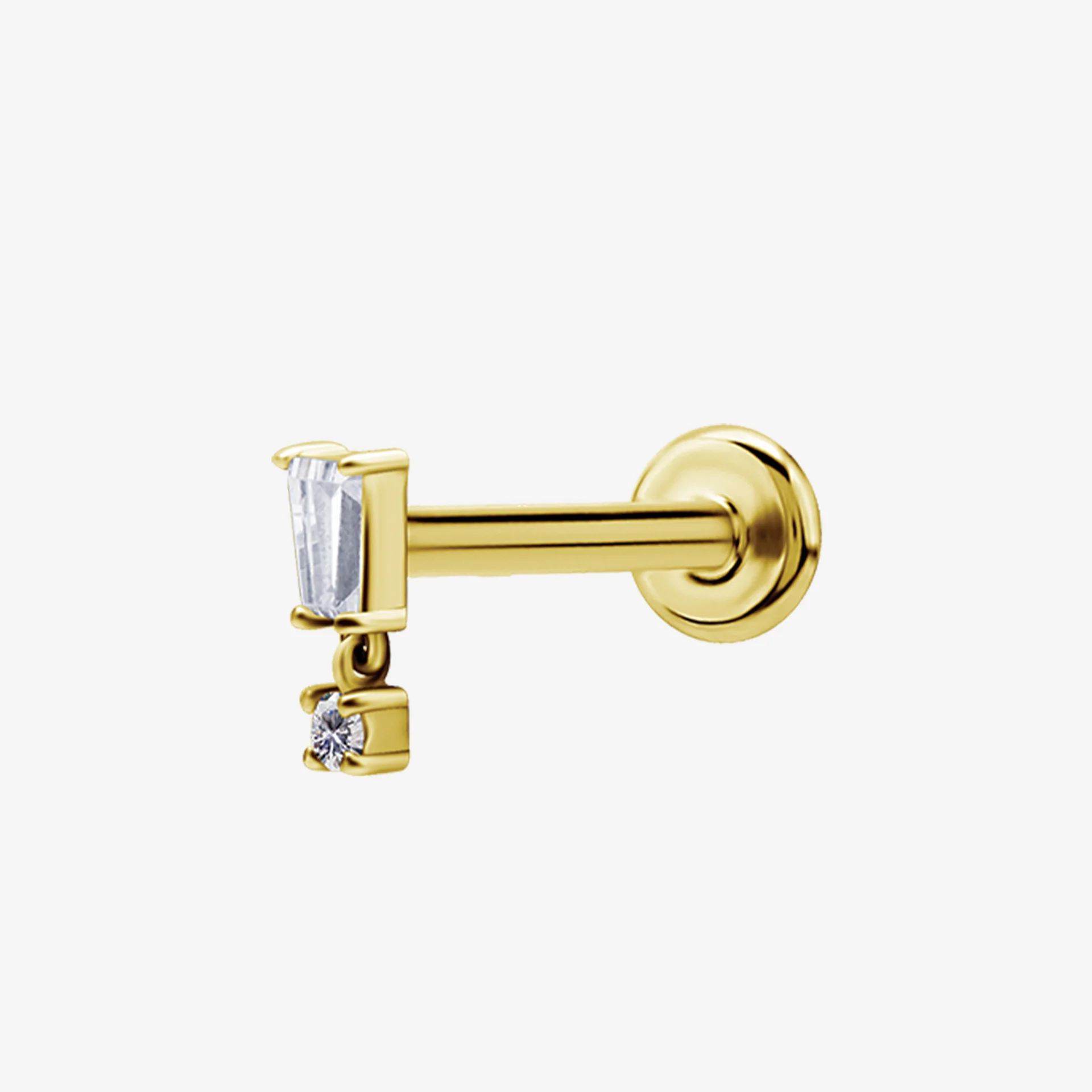 Piranha Labret Big Square Jewelled Steel Zirconline - Image 2