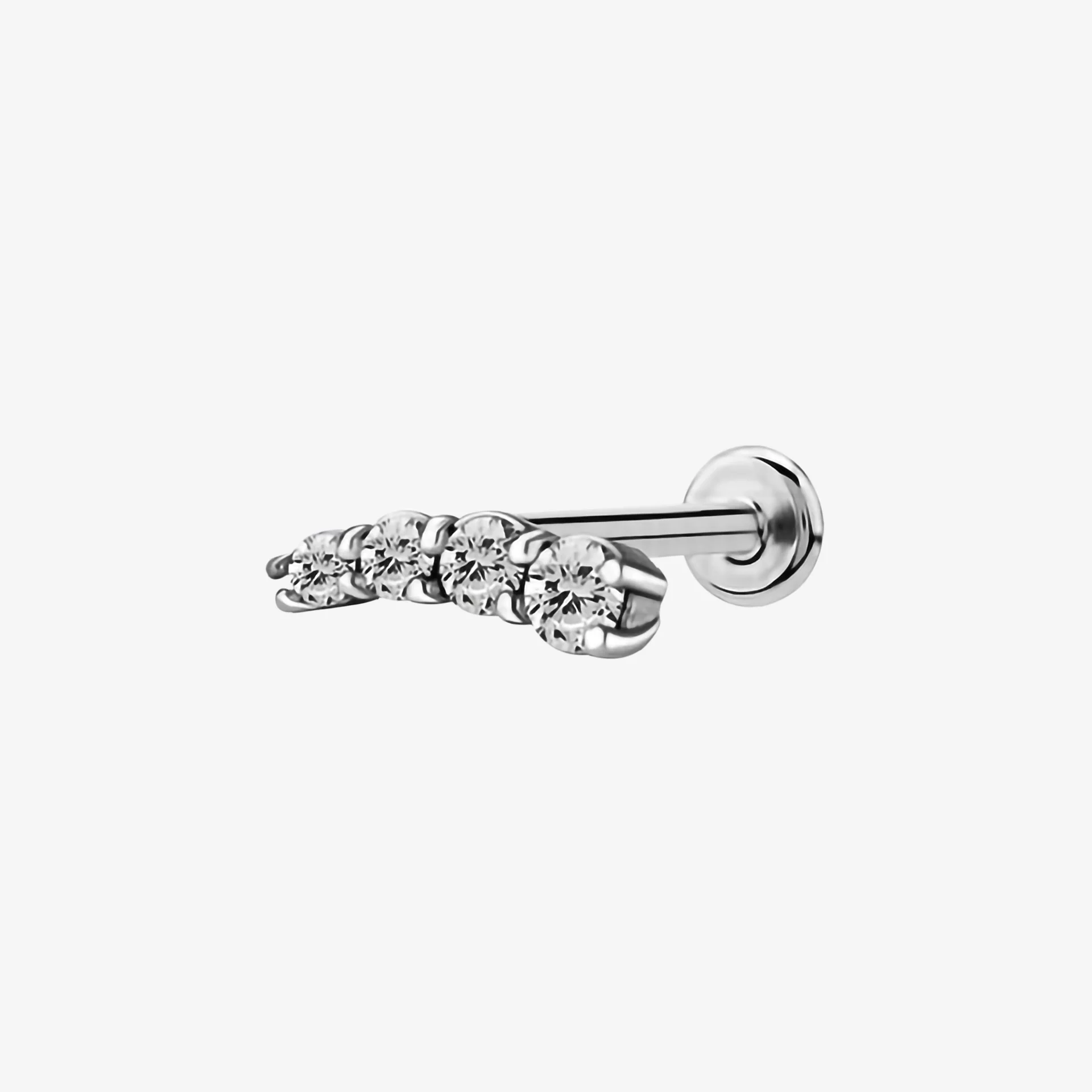 Piranha Labret Bow 4 Crystals Steel Basicline - Image 2