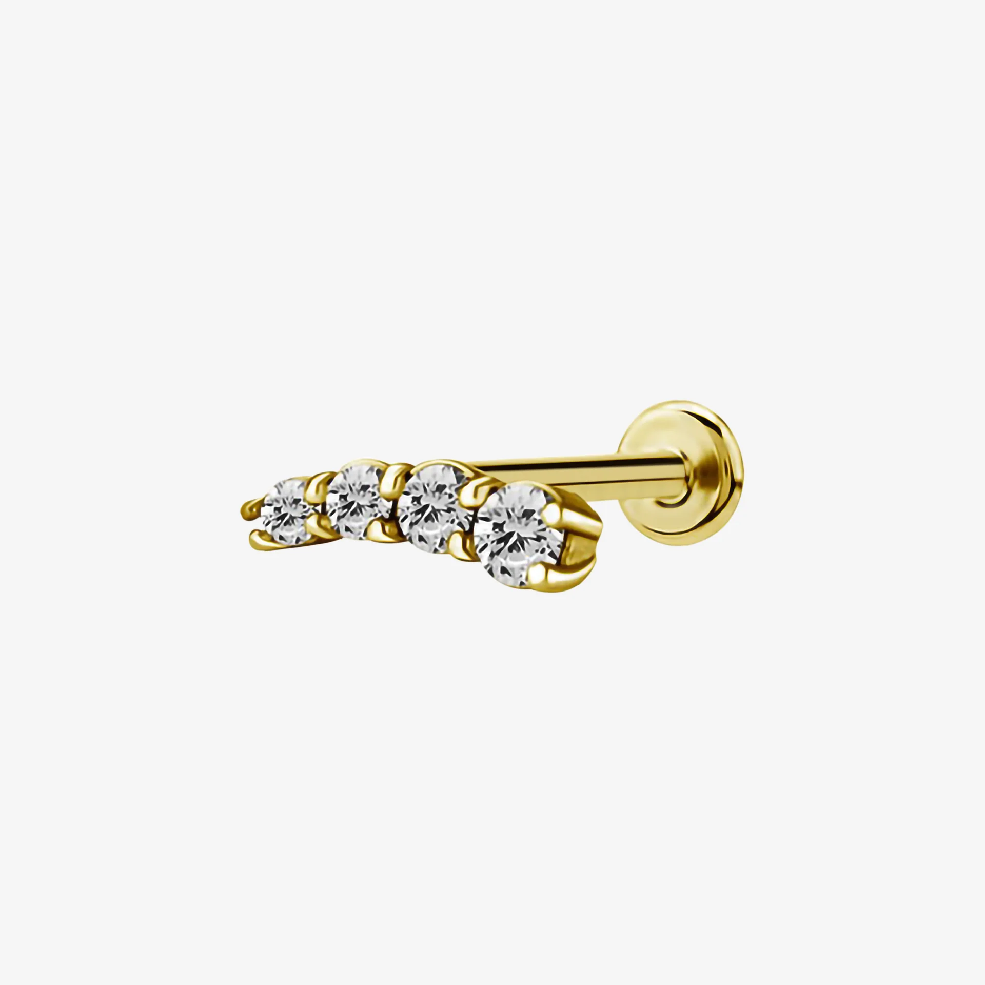 Piranha Labret Bow 4 Crystals Steel Zirconline - Image 2