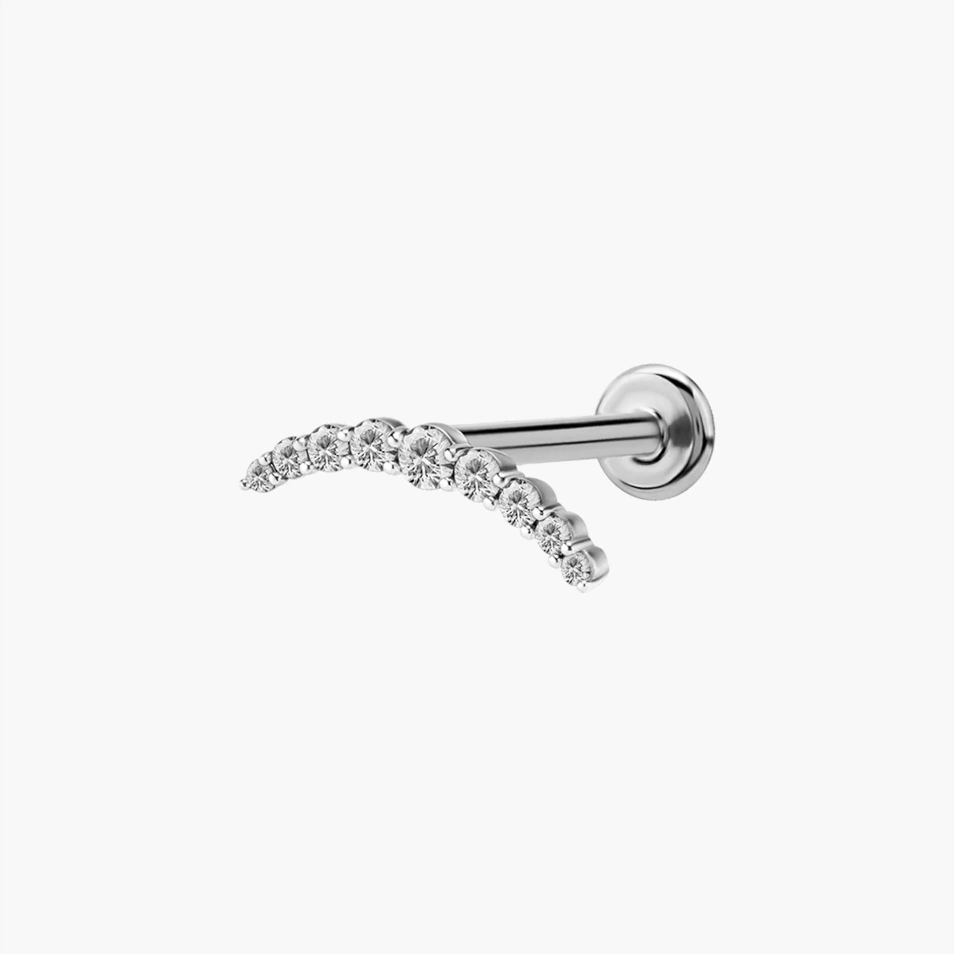 Piranha Labret Bow 9 Crystals Steel Basicline - Image 2
