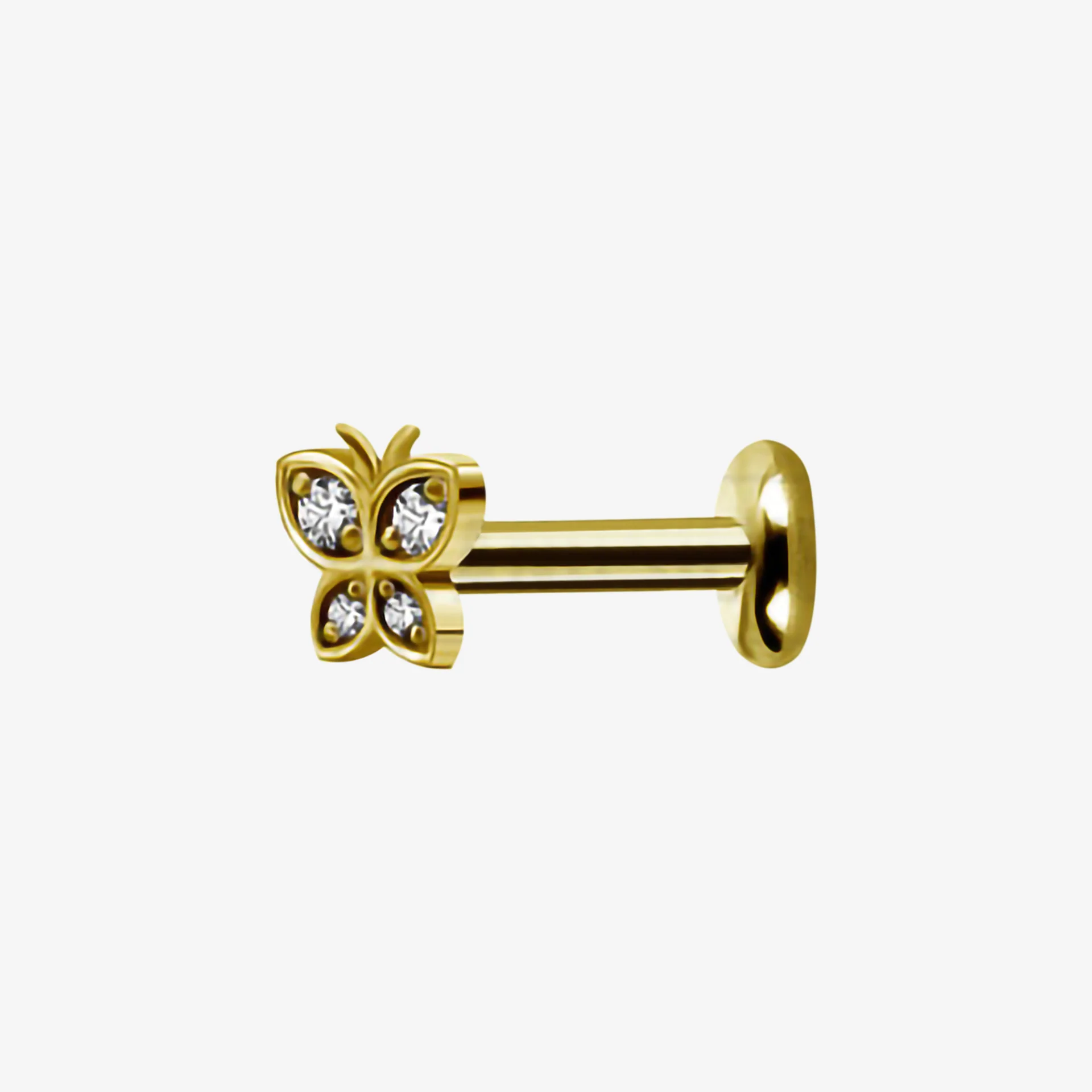 Piranha Labret Butterfly Jewelled Steel Zirconline - Image 2