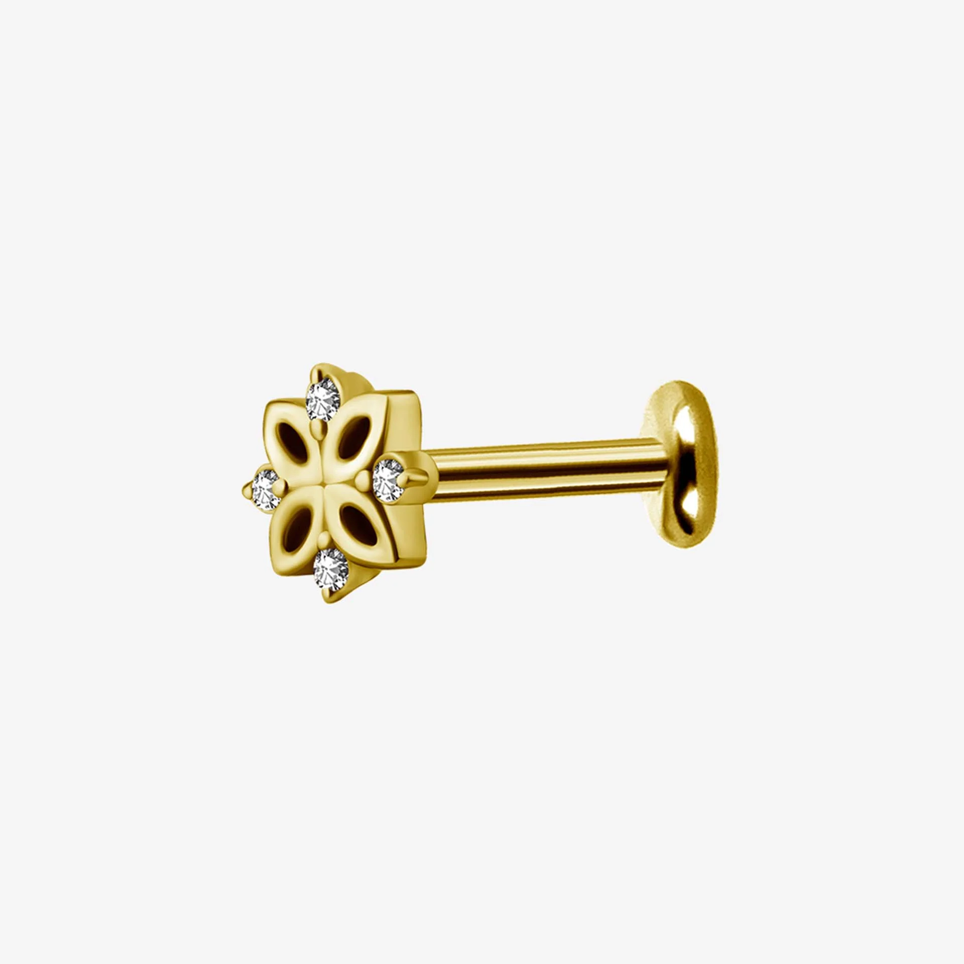 Piranha Labret Floral Bright Steel Zirconline - Image 2