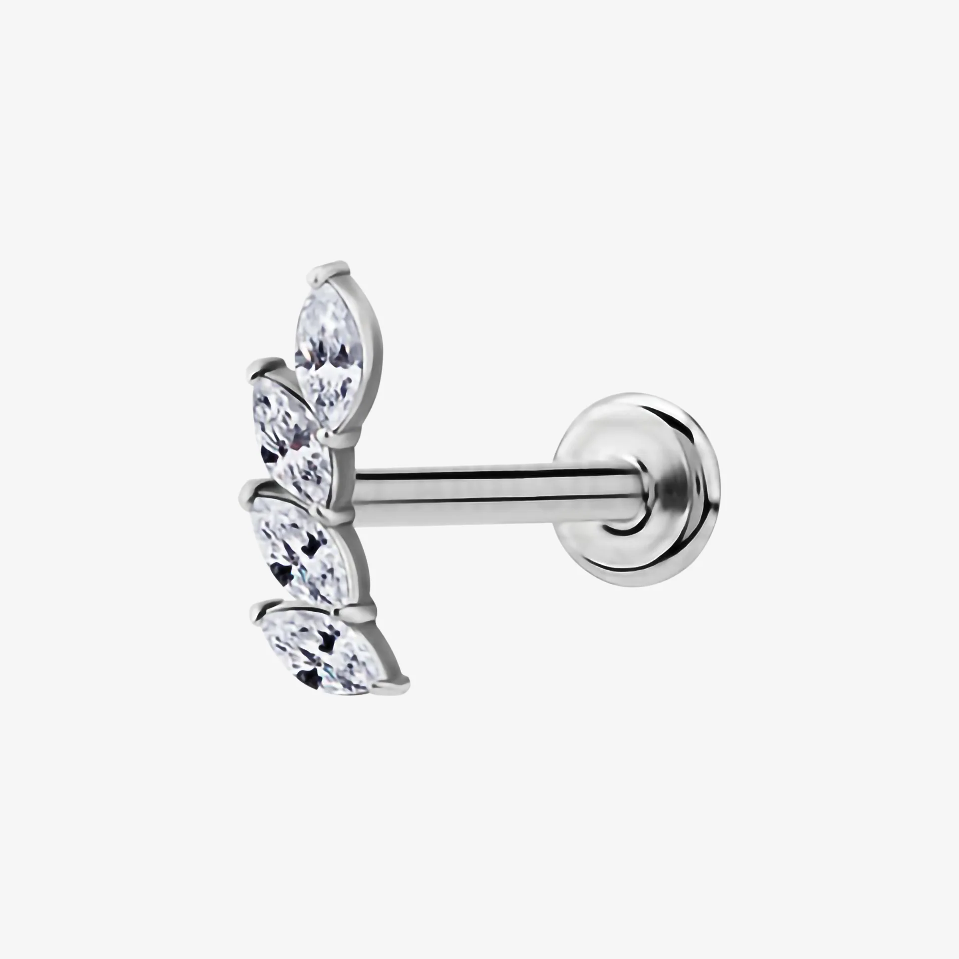 Piranha Labret Leaves Crystal Steel Basicline - Image 2