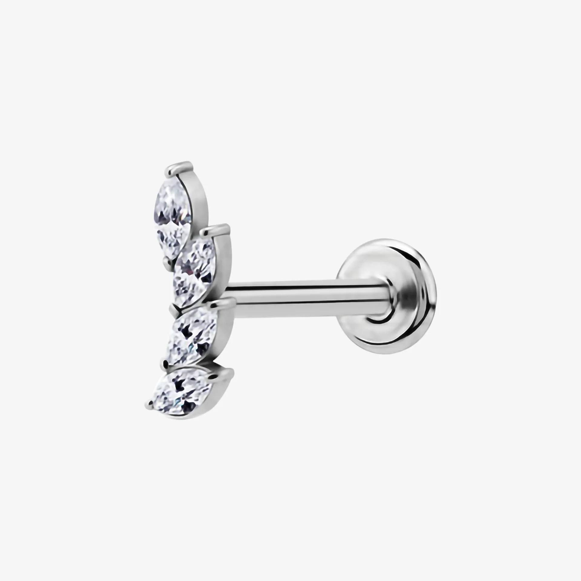 Piranha Labret Leaves Crystal Steel Basicline - Image 4