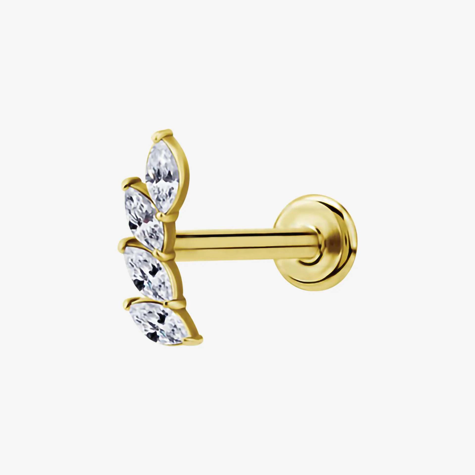 Piranha Labret Leaves Crystal Steel Zirconline - Image 2