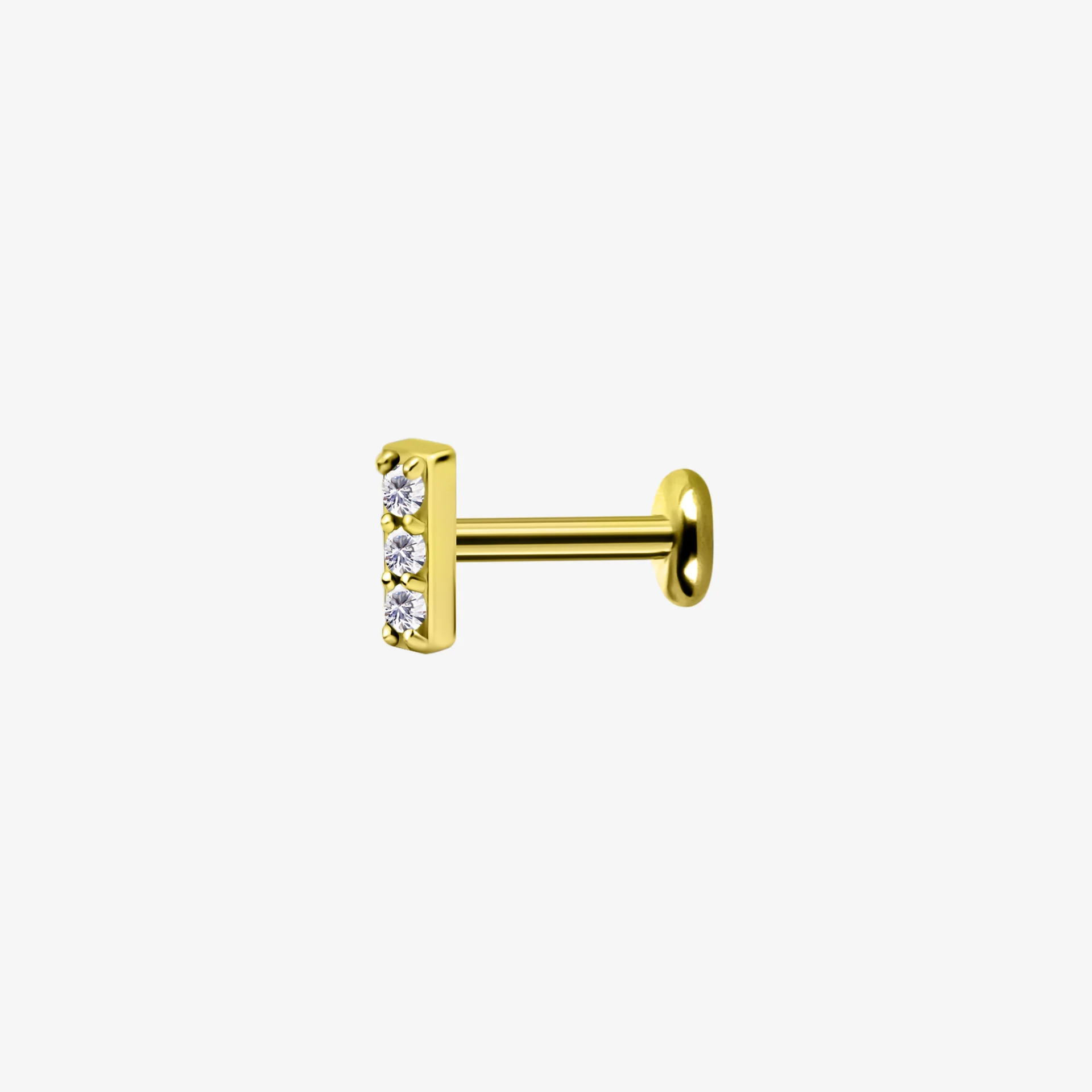 Piranha Labret Line 3 Crystals Steel Zirconline - Image 3