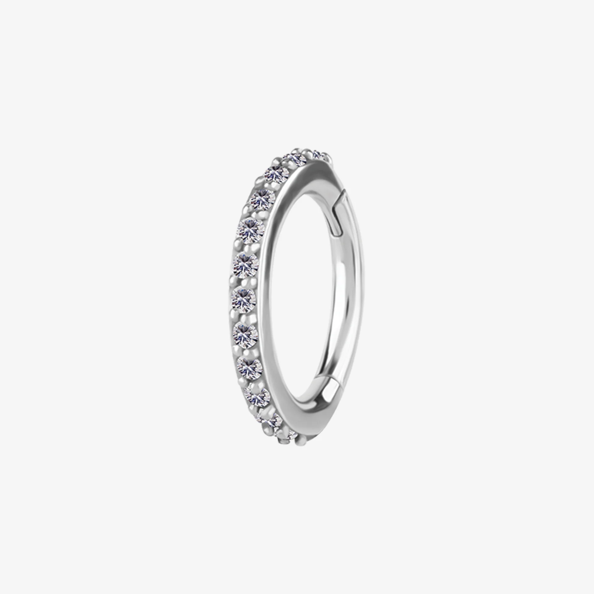 Piranha Argola Hinged Jewelled Rook Oval Steel Basicline - Image 2