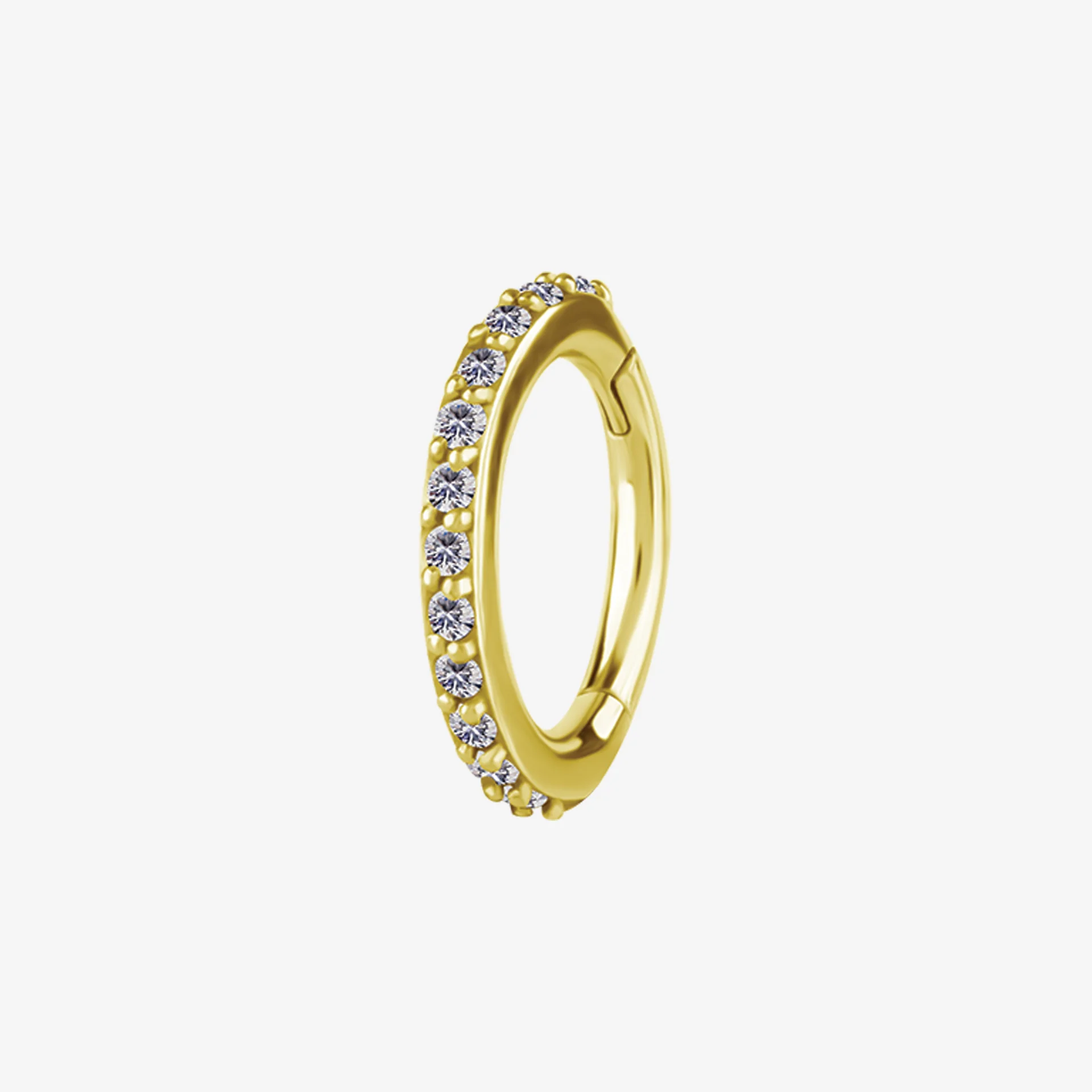 Piranha Argola Hinged Jewelled Rook Oval Steel Zirconline - Image 2