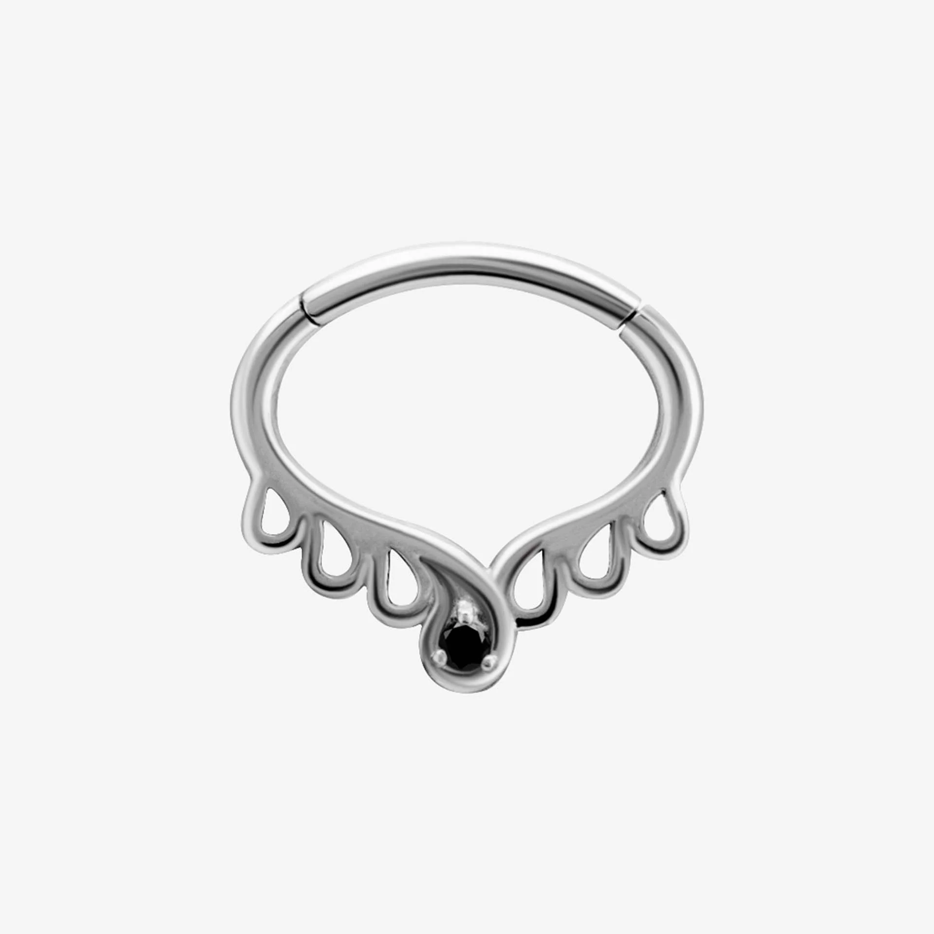 Piranha Septum Hinged Center Crystal Steel Basicline - Image 2