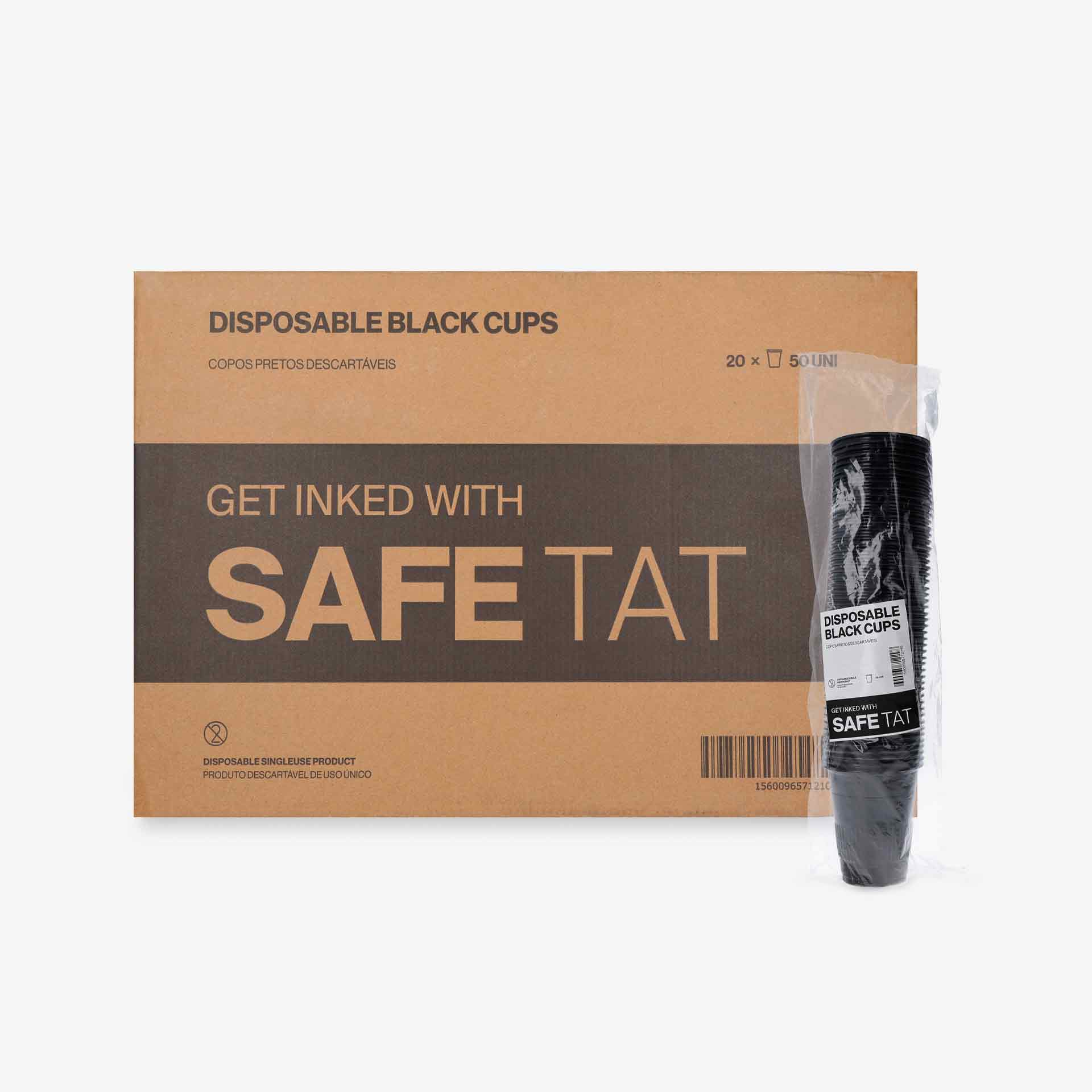 SAFE TAT Copos Descartáveis Pretos 50 Unidades - Image 4
