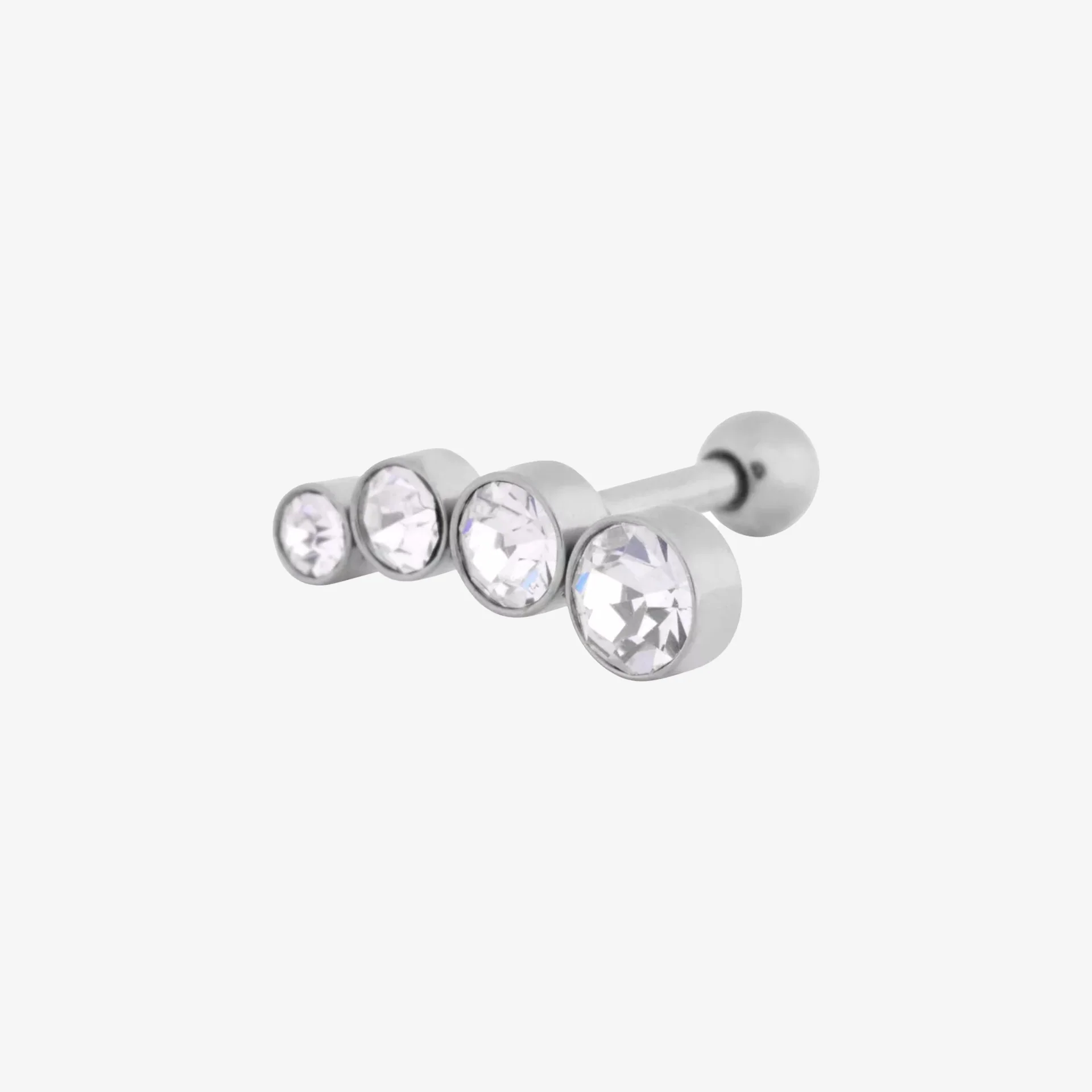 Wildcat Earbarbell 4 Round Crystals Steel Basicline - Image 3
