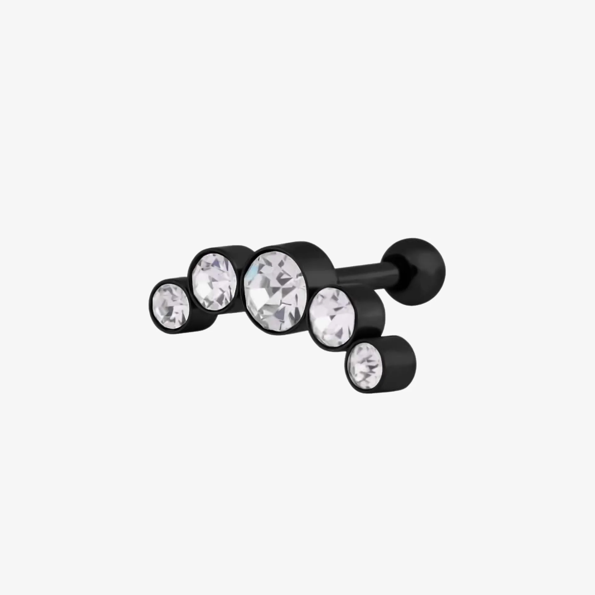 Wildcat Earbarbell 5 Crystals Steel Blackline - Image 2