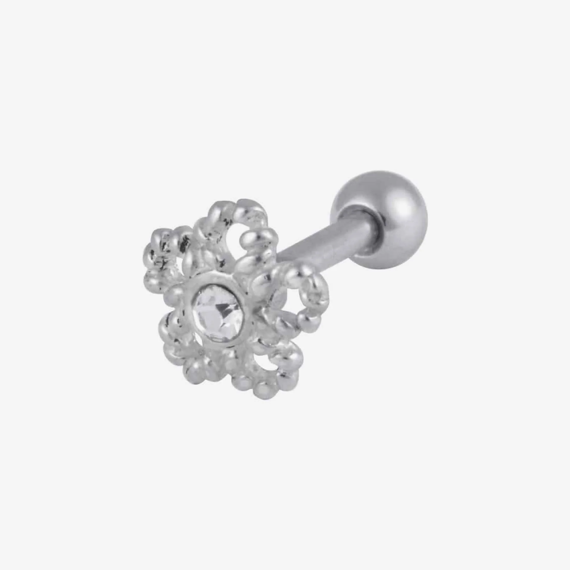 Wildcat Earbarbell Jewelled Flower Steel Basicline - Image 2