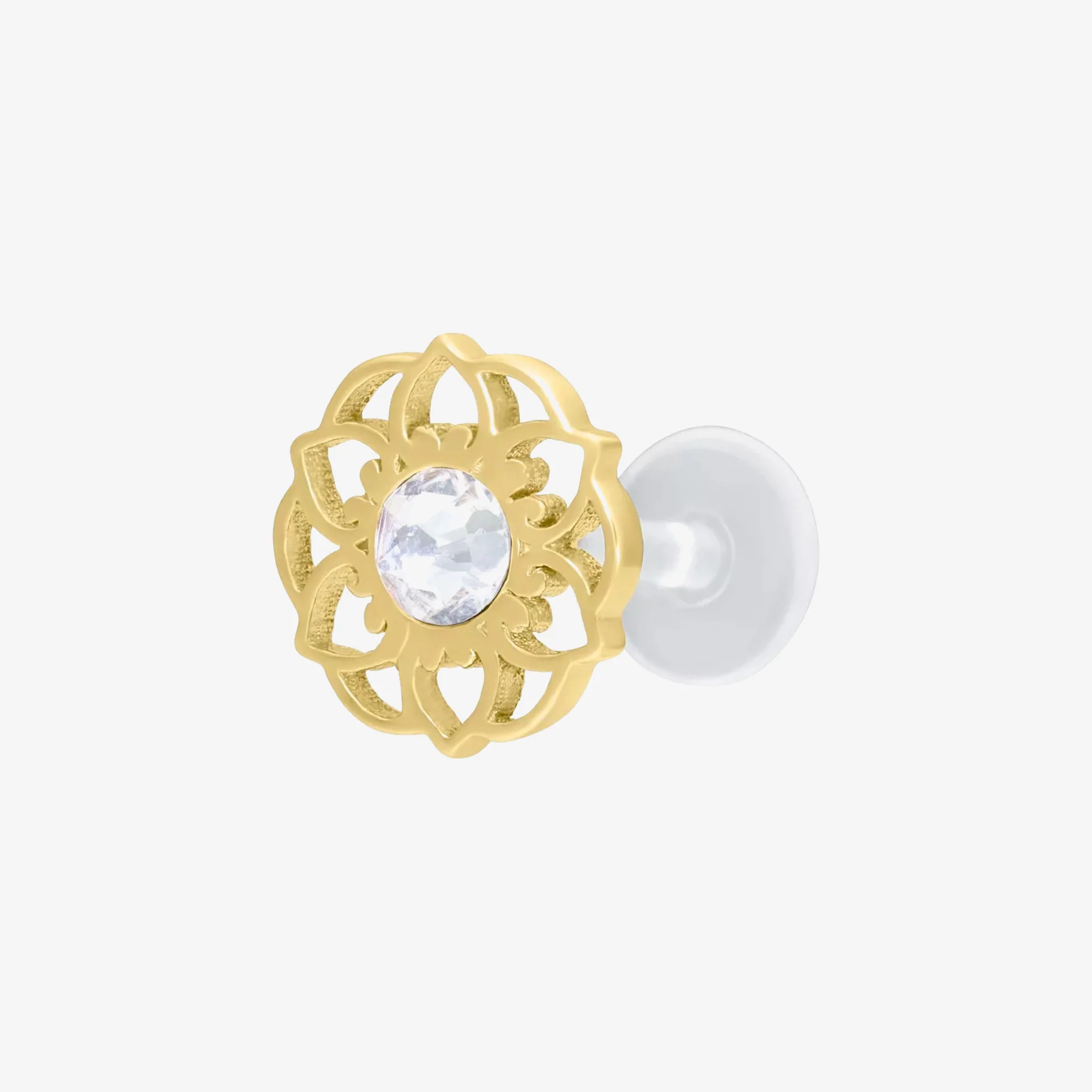 Wildcat Labret Mandala Flower Push-Fit Bioplast Zirconline - Image 2